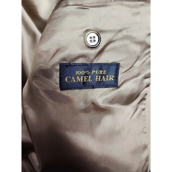 Bill Blass Blazer Mens 44L Tan Camel Hair Black Label Sport Coat Jacket - Picture 9 of 11